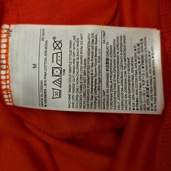 NWT, Gap, Orange, long sleeve tee, size M - Picture 3 of 4